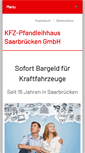 Mobile Screenshot of kfz-pfandleihhaus-sb.de